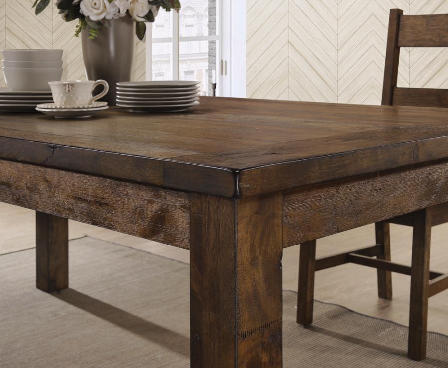 Coleman 7-Piece Dining Room Set Rustic Golden Brown Coaster FredCo