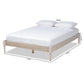Colette French Bohemian Antique White Oak Finished Wood Full Size Platform Bed Frame FredCo
