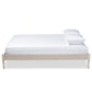 Colette French Bohemian Antique White Oak Finished Wood Full Size Platform Bed Frame FredCo