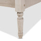 Colette French Bohemian Antique White Oak Finished Wood King Size Platform Bed Frame FredCo
