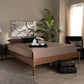Colette French Bohemian Ash Walnut Finished Wood Full Size Platform Bed Frame FredCo