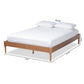 Colette French Bohemian Ash Walnut Finished Wood Full Size Platform Bed Frame FredCo