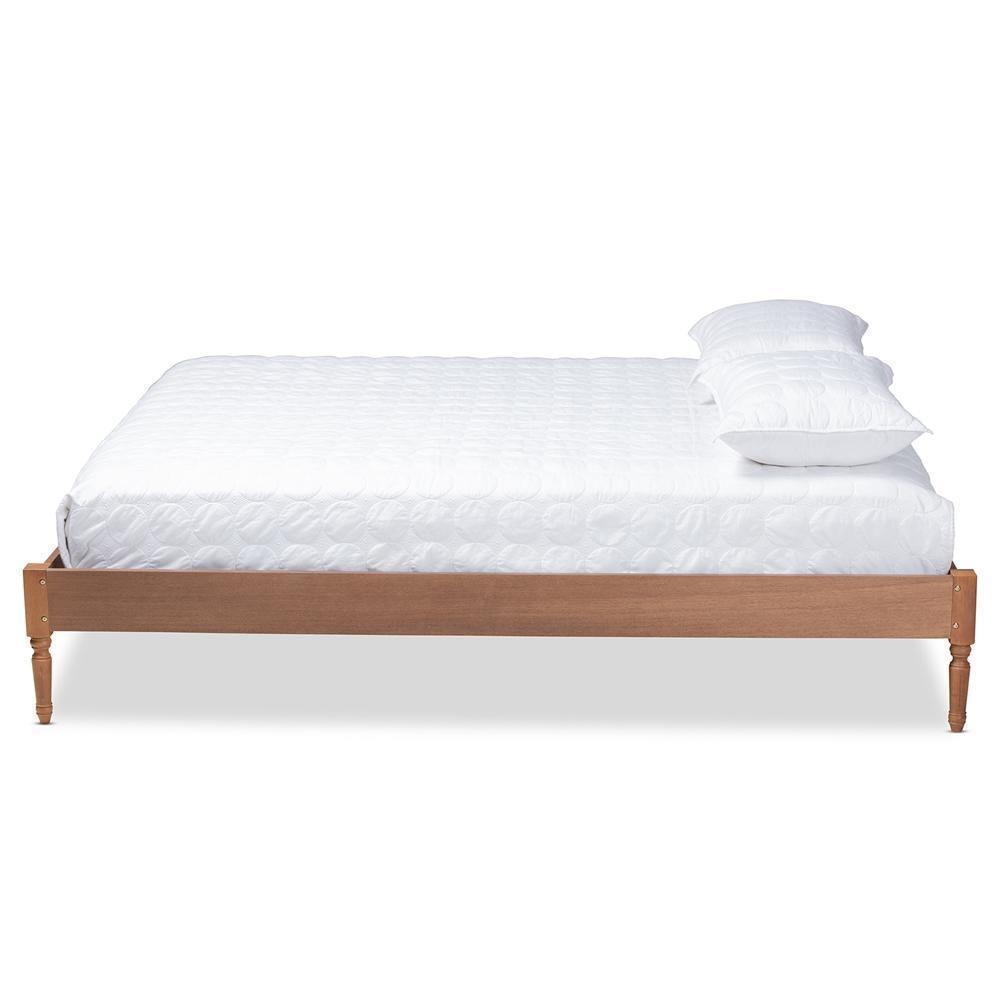 Colette French Bohemian Ash Walnut Finished Wood Full Size Platform Bed Frame FredCo