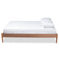 Colette French Bohemian Ash Walnut Finished Wood Full Size Platform Bed Frame FredCo