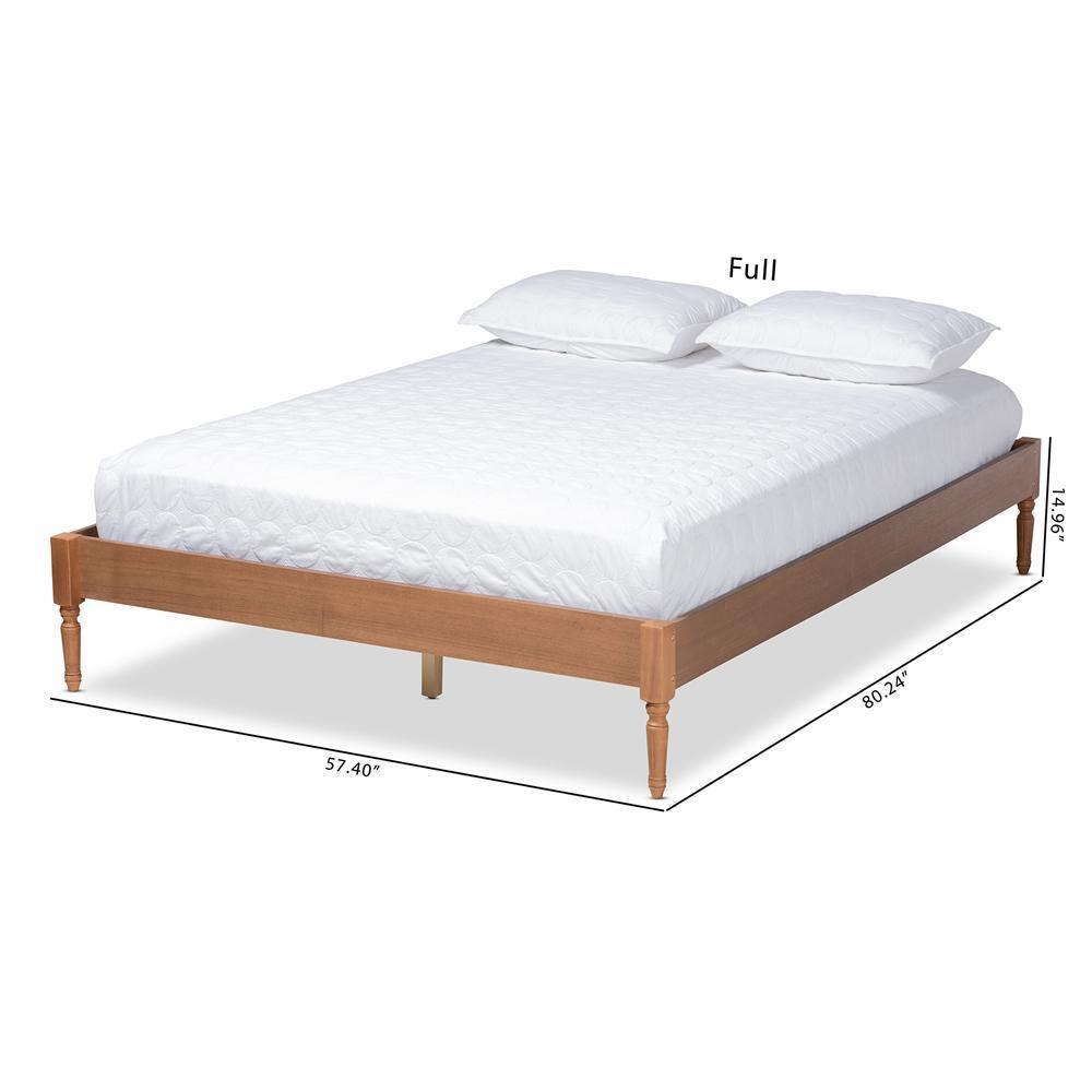 Colette French Bohemian Ash Walnut Finished Wood Full Size Platform Bed Frame FredCo
