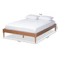 Colette French Bohemian Ash Walnut Finished Wood Full Size Platform Bed Frame FredCo