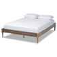 Colette French Bohemian Weathered Grey Oak Finished Wood Queen Size Platform Bed Frame FredCo