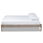 Colette French Bohemian Weathered Grey Oak Finished Wood Queen Size Platform Bed Frame FredCo
