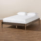 Colette French Bohemian Weathered Grey Oak Finished Wood Queen Size Platform Bed Frame FredCo