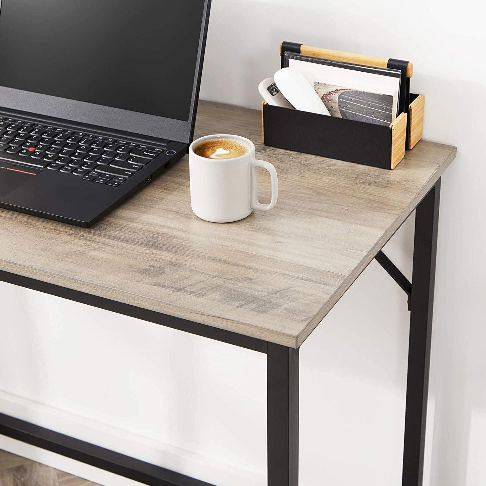 Computer Desk Greige and Black FredCo