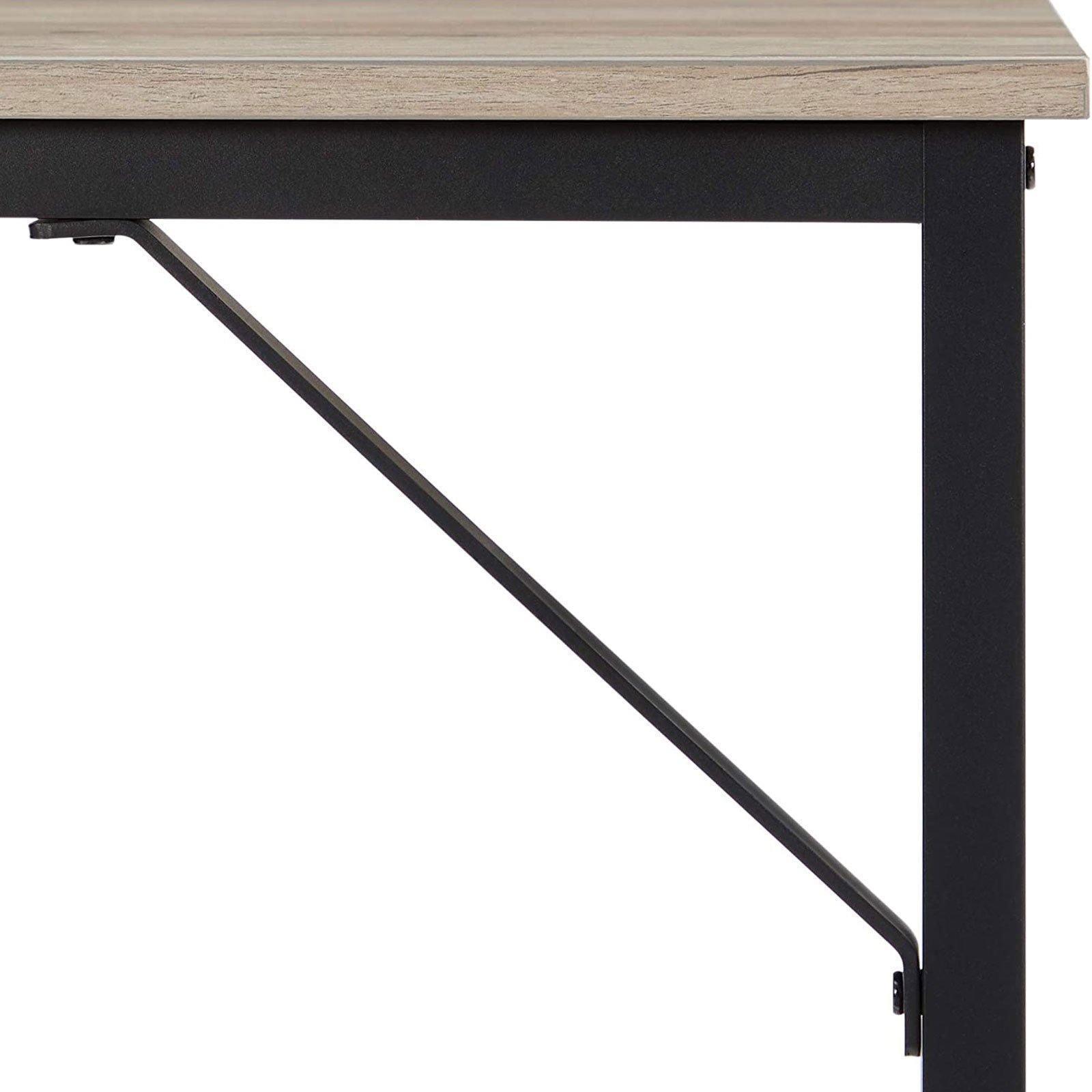 Computer Desk Greige and Black FredCo