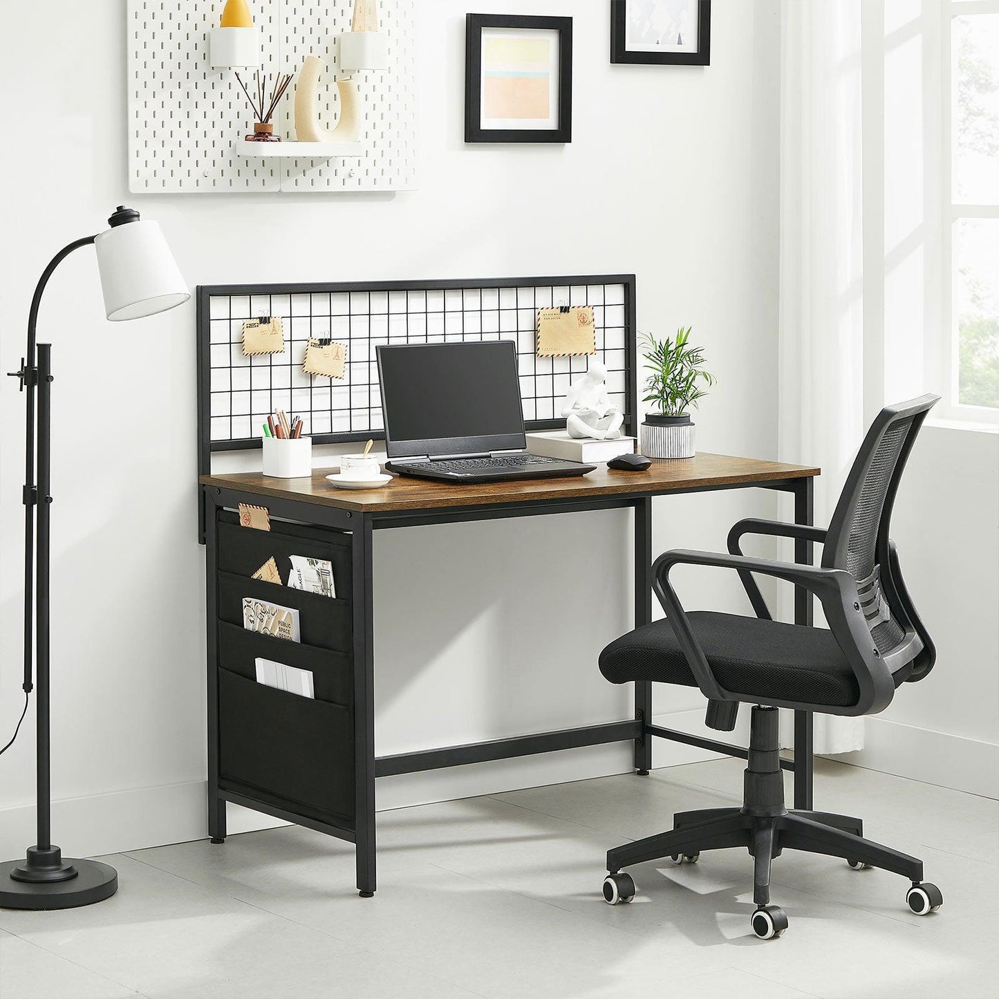Computer Desk Storage Rustic Brown FredCo