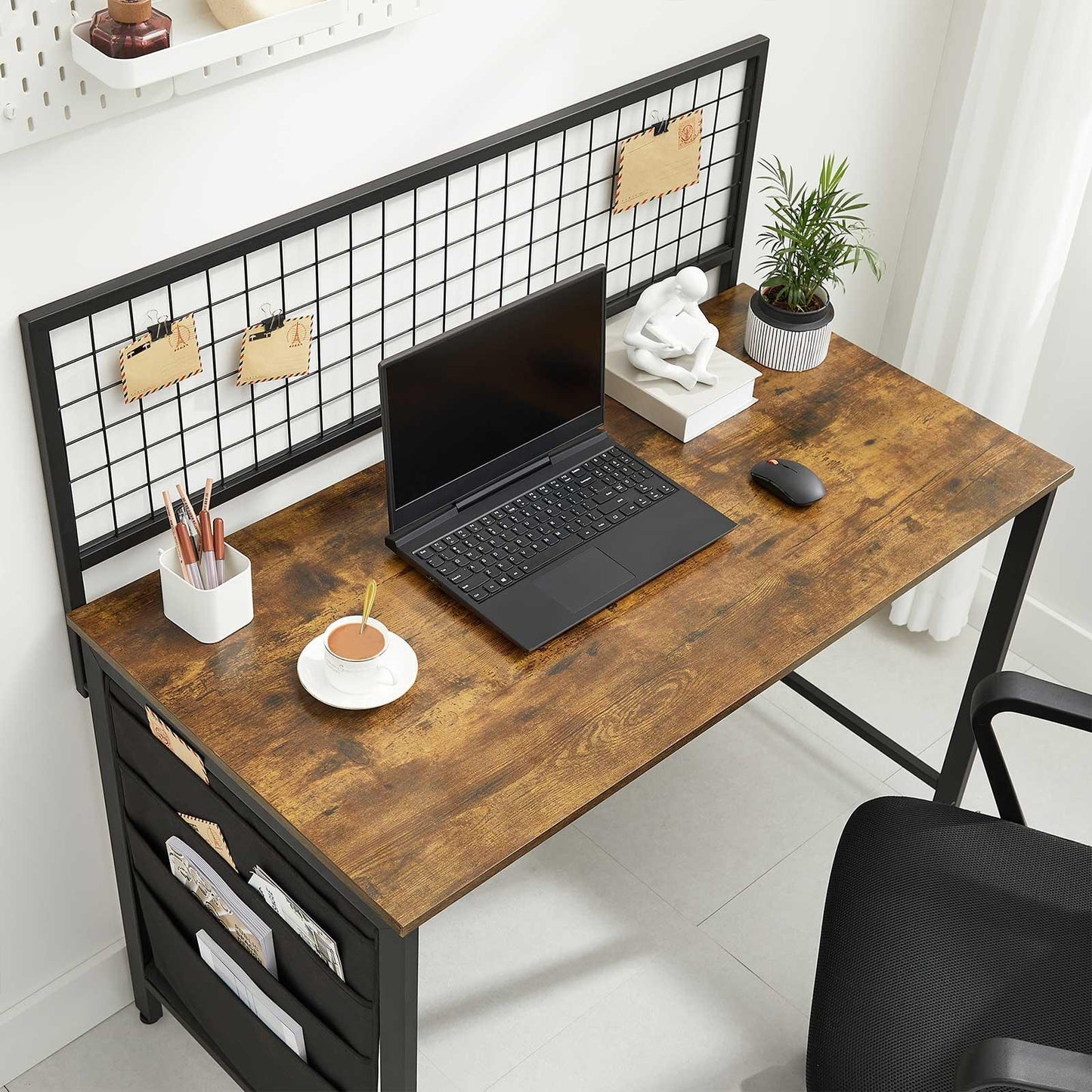 Computer Desk Storage Rustic Brown FredCo