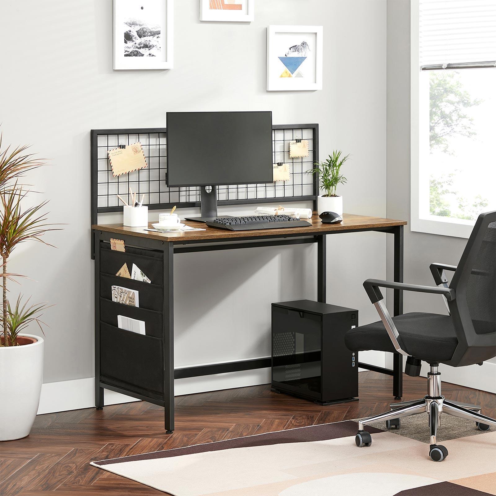 Computer Desk Storage Rustic Brown FredCo