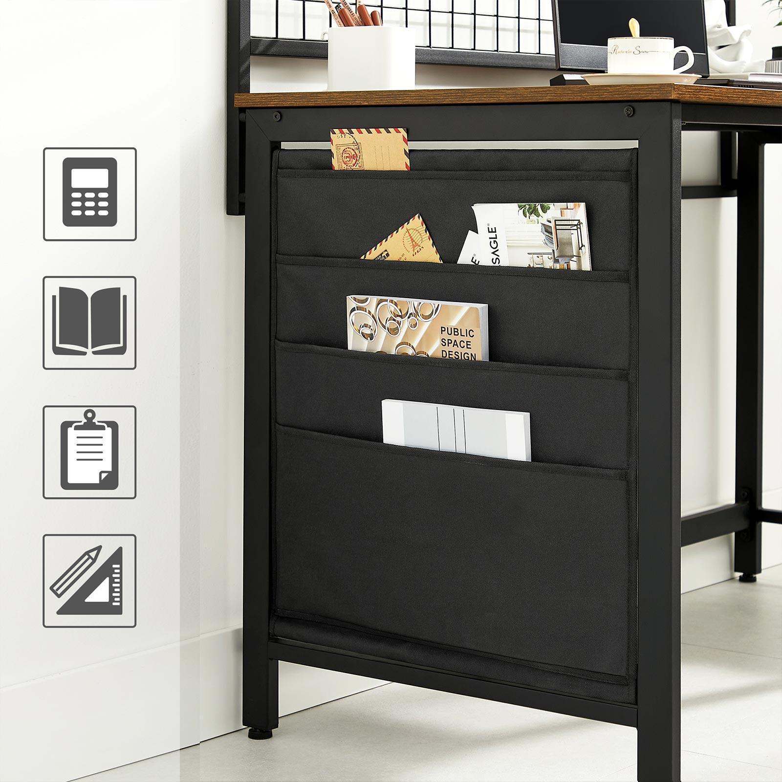 Computer Desk Storage Rustic Brown FredCo
