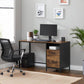 Computer Desk with File Cabinet Rustic Brown FredCo