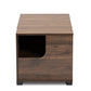 Connor Modern and Contemporary Walnut Brown Finished 2-Door Cat Litter Box Cover House FredCo