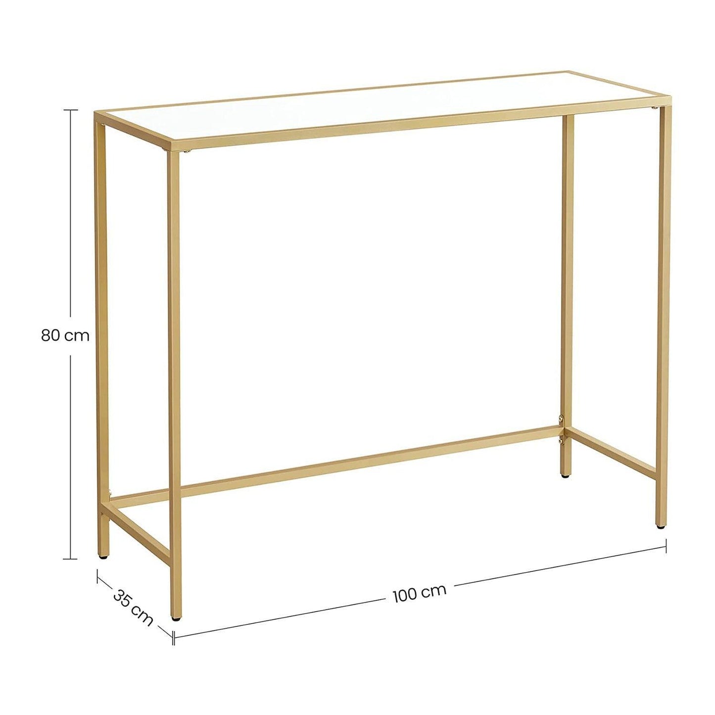 Console Sofa Table with Steel Frame and Glass FredCo