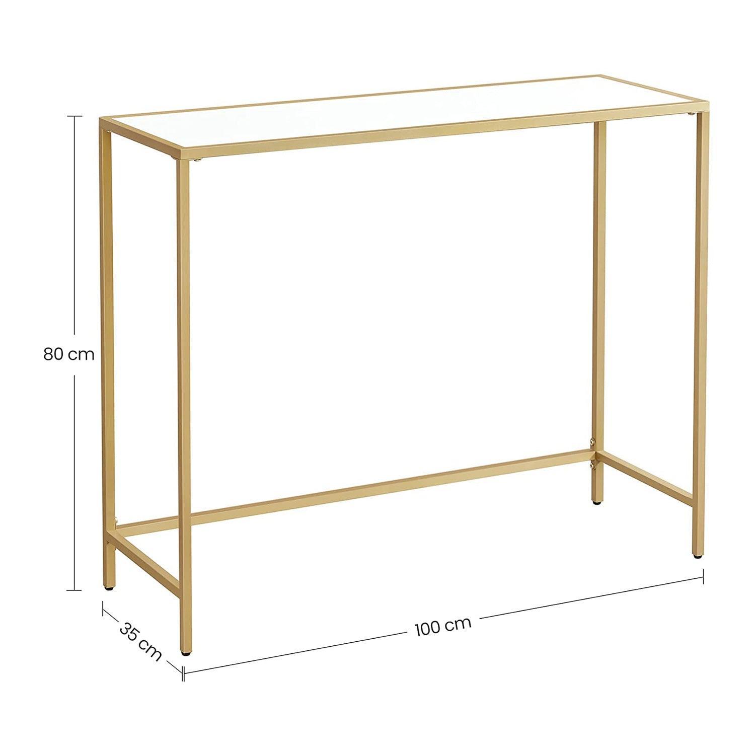 Console Sofa Table with Steel Frame and Glass FredCo
