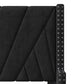 Contemporary Velvet Upholstered Bed Frame with Channel Tufting and Nailhead Trim, Queen, Black FredCo