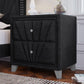 Contemporary Velvet Upholstered Glass Top Nightstand FredCo