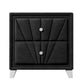 Contemporary Velvet Upholstered Glass Top Nightstand FredCo