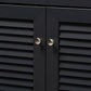 Coolidge Modern and Contemporary Dark Grey Finished 11-Shelf Wood Shoe Storage Cabinet with Drawer FredCo