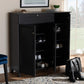 Coolidge Modern and Contemporary Dark Grey Finished 11-Shelf Wood Shoe Storage Cabinet with Drawer FredCo