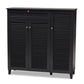 Coolidge Modern and Contemporary Dark Grey Finished 11-Shelf Wood Shoe Storage Cabinet with Drawer FredCo
