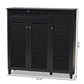 Coolidge Modern and Contemporary Dark Grey Finished 11-Shelf Wood Shoe Storage Cabinet with Drawer FredCo