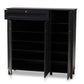 Coolidge Modern and Contemporary Dark Grey Finished 11-Shelf Wood Shoe Storage Cabinet with Drawer FredCo