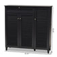 Coolidge Modern and Contemporary Dark Grey Finished 11-Shelf Wood Shoe Storage Cabinet with Drawer FredCo