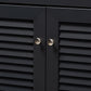 Coolidge Modern and Contemporary Dark Grey Finished 11-Shelf Wood Shoe Storage Cabinet with Drawer FredCo