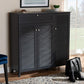 Coolidge Modern and Contemporary Dark Grey Finished 11-Shelf Wood Shoe Storage Cabinet with Drawer FredCo