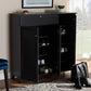 Coolidge Modern and Contemporary Dark Grey Finished 11-Shelf Wood Shoe Storage Cabinet with Drawer FredCo