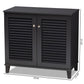 Coolidge Modern and Contemporary Dark Grey Finished 4-Shelf Wood Shoe Storage Cabinet FredCo