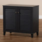 Coolidge Modern and Contemporary Dark Grey Finished 4-Shelf Wood Shoe Storage Cabinet FredCo