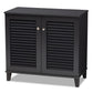 Coolidge Modern and Contemporary Dark Grey Finished 4-Shelf Wood Shoe Storage Cabinet FredCo