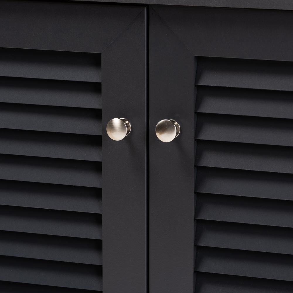 Coolidge Modern and Contemporary Dark Grey Finished 4-Shelf Wood Shoe Storage Cabinet FredCo