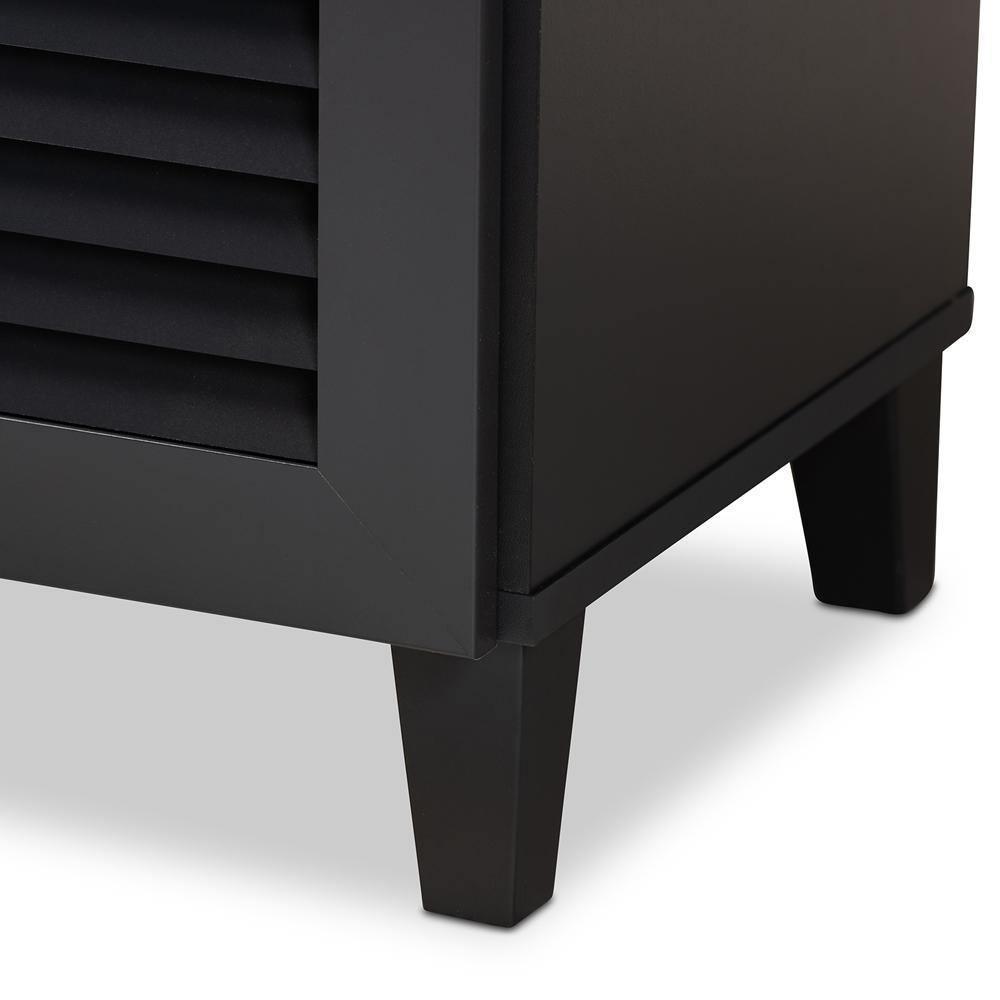 Coolidge Modern and Contemporary Dark Grey Finished 5-Shelf Wood Shoe Storage Cabinet with Drawer FredCo