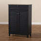 Coolidge Modern and Contemporary Dark Grey Finished 5-Shelf Wood Shoe Storage Cabinet with Drawer FredCo