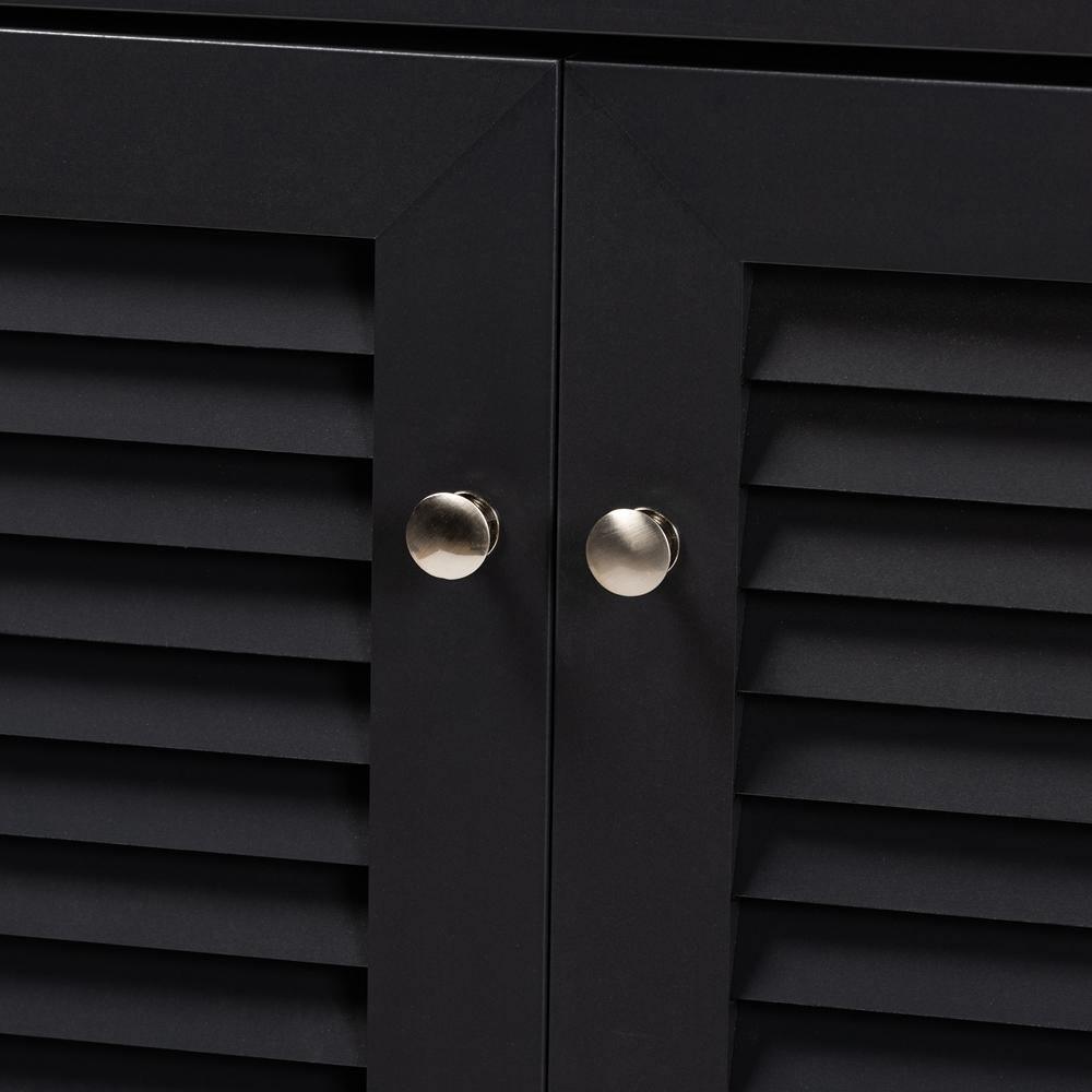 Coolidge Modern and Contemporary Dark Grey Finished 5-Shelf Wood Shoe Storage Cabinet with Drawer FredCo
