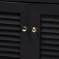 Coolidge Modern and Contemporary Dark Grey Finished 5-Shelf Wood Shoe Storage Cabinet with Drawer FredCo