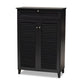 Coolidge Modern and Contemporary Dark Grey Finished 5-Shelf Wood Shoe Storage Cabinet with Drawer FredCo