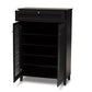 Coolidge Modern and Contemporary Dark Grey Finished 5-Shelf Wood Shoe Storage Cabinet with Drawer FredCo