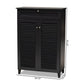 Coolidge Modern and Contemporary Dark Grey Finished 5-Shelf Wood Shoe Storage Cabinet with Drawer FredCo