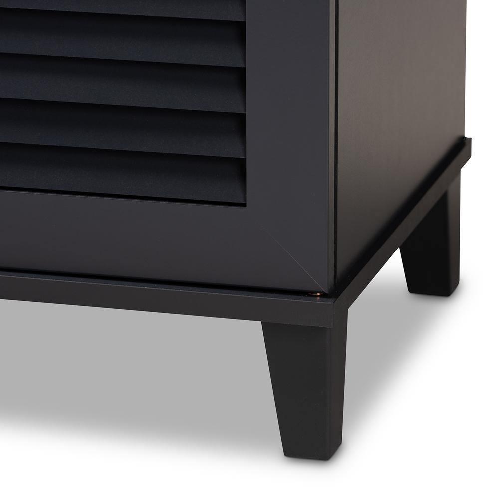 Coolidge Modern and Contemporary Dark Grey Finished 8-Shelf Wood Shoe Storage Cabinet FredCo