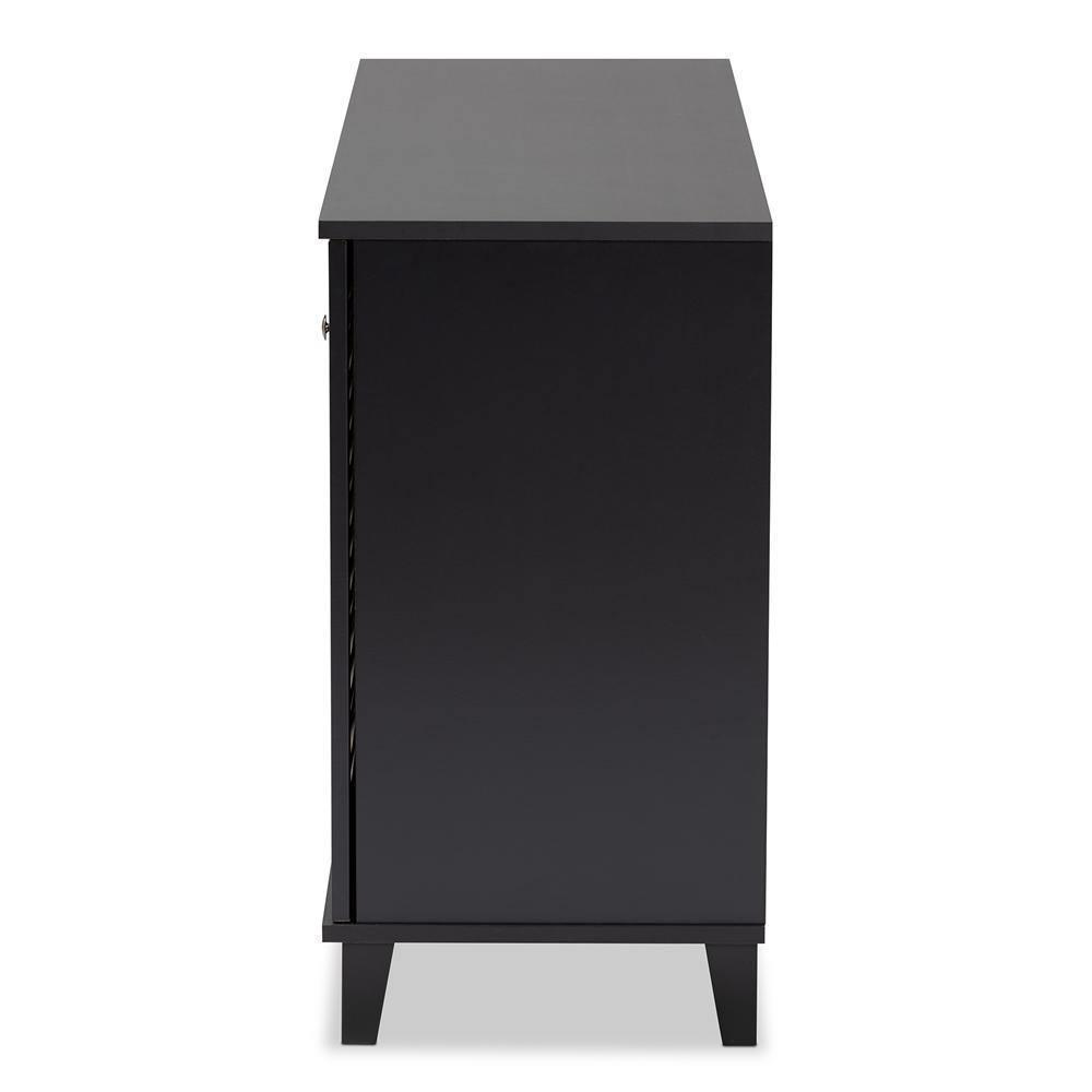 Coolidge Modern and Contemporary Dark Grey Finished 8-Shelf Wood Shoe Storage Cabinet FredCo