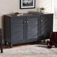 Coolidge Modern and Contemporary Dark Grey Finished 8-Shelf Wood Shoe Storage Cabinet FredCo
