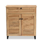 Coolidge Modern and Contemporary Oak Brown Finished Wood 1-Drawer Shoe Storage Cabinet FredCo